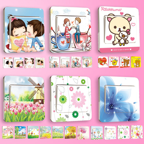 Plastic Wall stickers lovely Cartoon Countryside the republic of korea originality Wall hangings Socket stickers Switch Sticker 28 Pcsin the Home accessories , Stickers , Switch Sticker  category - from Buy2taobao.com to provide professional Taobao agent buy service