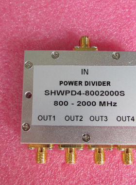 800-2000MHz 10W SMA RF 射频同轴4路 一分四功分器 频率可定制