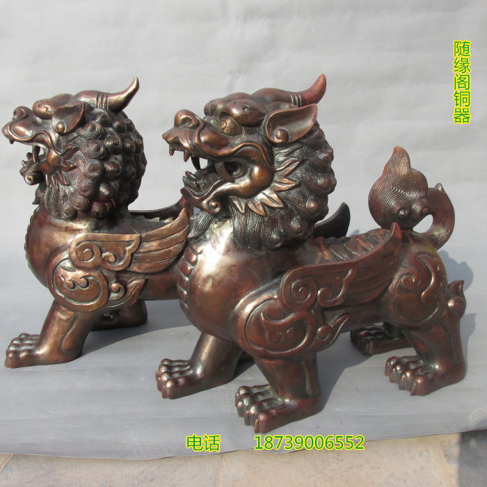 纯铜貔貅独角兽天禄神兽铜器摆件