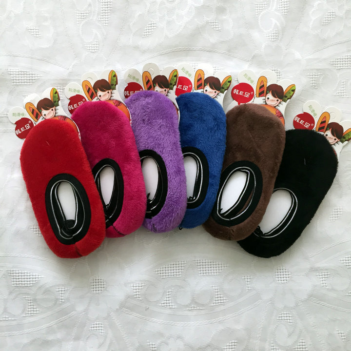 韩E足秋冬季宝宝儿童男女童早教加厚硅胶底防滑船袜保暖地板袜套