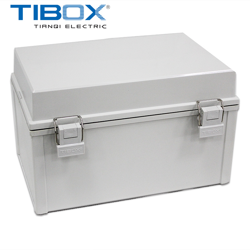 TIBOX铰链式防水接线盒长300宽200高180端子盒 MG塑料翻盖接线盒