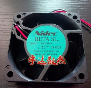 原装Nidec 6025 6CM 24V 0.16A 大风量 变频器散热风扇2线