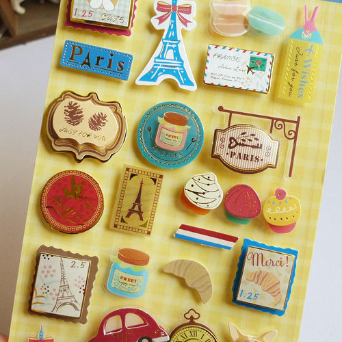 复古旅行蛋糕pvc多层立体贴