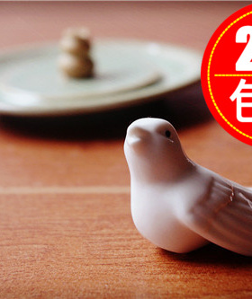 创意陶瓷工艺品白瓷动物摆件