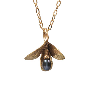 美国进口 纽约大都会博物馆 橄榄枝项链吊坠镀金珍珠坠子镶嵌镀银