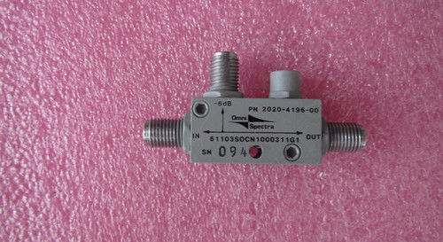 M/A-COM进口 2020-4196-00 6-18GHz 6dB 10W SMA 射频微波同轴宽带定向耦合器 质量包好，包能用 可提供详细测试图 频率范围：6-18GHz 有测试图 耦合度：6dB 输入功率：10 W 接头SMA