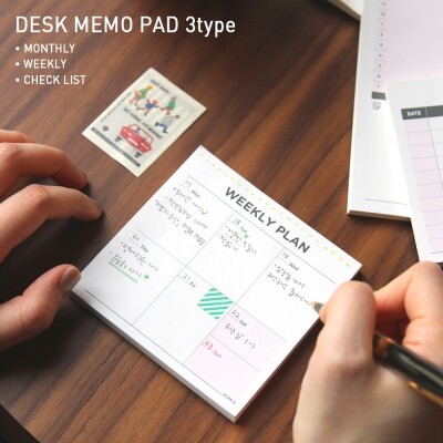 正品韩国plan d计划备忘便签本便条纸方形周/月计划三款功能小本