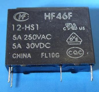 宏发HF46F-12-HS1T继电器JZC-46F HF46F-5 24HS1继电器常开4脚 5A