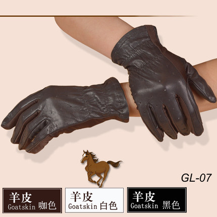 山羊皮马术手套 专业骑马手套 男女 黑/棕/白马术用品