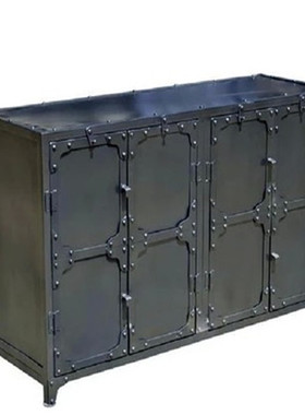 LOFT美式乡村复古铁艺餐边柜创意斗柜铁皮收纳柜文件柜做旧储物柜