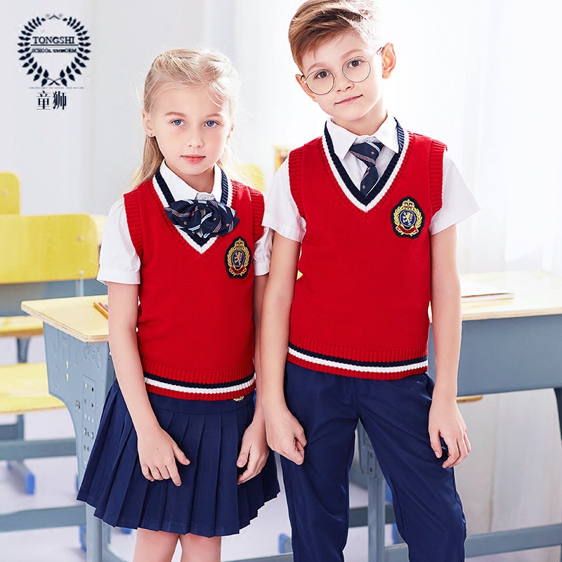 新款英伦风套装背心校服小学生学院风春季表演出服幼儿园园服
