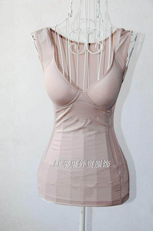 包邮日系薄款女带无钢圈文胸塑身背心美体衣塑身上衣打底背心
