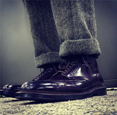 Nick 包邮 wooster欧美复古休闲人字纹羊毛呢直筒西裤 潮男80%羊毛