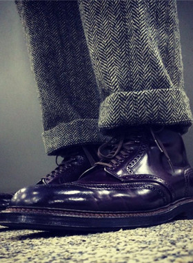 Nick wooster欧美复古休闲人字纹羊毛呢直筒西裤潮男80%羊毛包邮