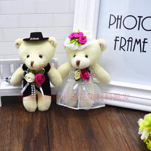 情侣熊花束包装材料泰迪熊公仔钻石公仔卡通花束毛绒小熊娃娃情侣