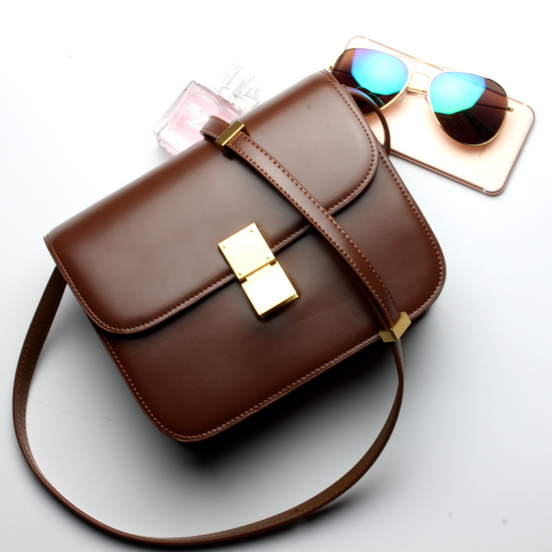 牛皮小包包空姐包单肩斜挎豆腐包小方包box包日韩版真皮手机包