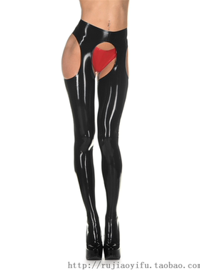 Latex纯天然乳胶衣女士连裤袜性感光滑大开裆紧身手工定做订制