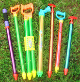 加厚卡通漂流泼水节透明针筒抽拉式 水炮水抽儿童手握塑料吸水枪