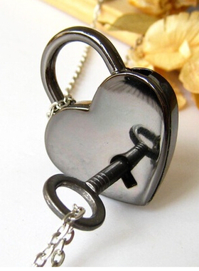 钥匙爱心吊坠项链日韩风饰品挂件