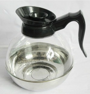 PC材质 美式 机专用咖啡壶不锈钢底美式 热煮咖啡壶可电磁炉玻璃壶
