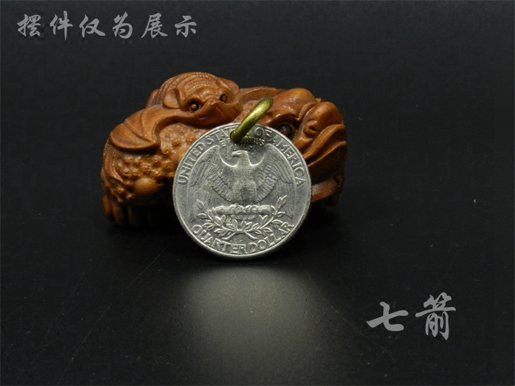 真币吊坠幸运币钥匙扣25美分24mm