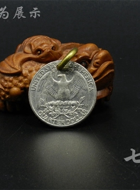 真币吊坠幸运币钥匙扣25美分24mm