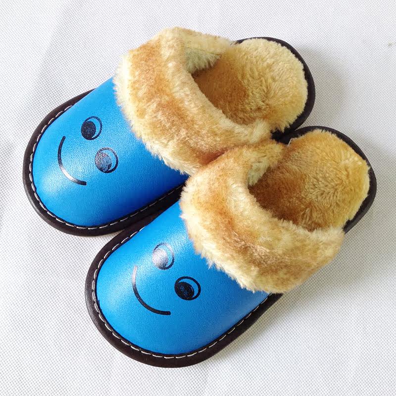 Pantoufles enfants en similicuir pour hiver - semelle tendon - Ref 1008067 Image 1