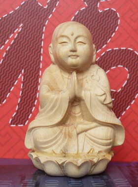 工艺品手把件弥勒佛小叶黄杨木雕