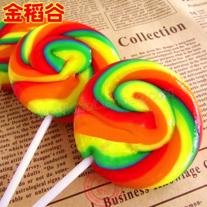 30g彩虹棒棒糖 五彩色糖果 波板糖 独立包装 创意圣诞节糖果礼物