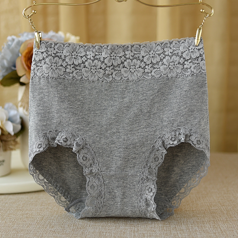 高腰纯棉底裆女士内裤女舒适棉质收腹无痕蕾丝边大码舒适三角裤,女士内衣/男士内衣/家居服,女三角裤,淘宝优惠券,粉丝福利购,淘宝优惠卷