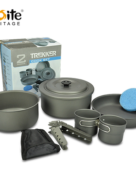 DOITE多伊特野炊用品户外铝套锅不粘锅野营套装自驾游野餐包1-2人