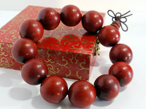 藏传大叶紫檀佛珠手链串健康平安男款20毫米直径12颗男士送礼盒