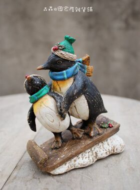 彩绘复古树脂儿童房摆件装饰品