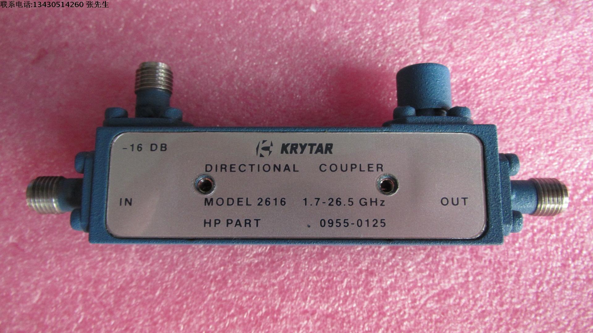 KRYTAR 2616 HP 0955-0125 1.2-26.5GHz 16dB 3.5mm  宽带同轴耦合器   KRYTAR 2616 宽带定向耦合器 MODEL:2616 HP 0955-0125 Freq:1.2GHz-26.5GHz Coup: 16dB