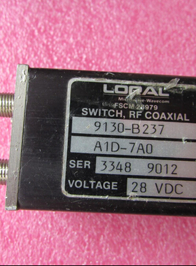 9130-B237 LORAL 18GHz 450W 28V 射频微波同轴转换双刀双掷开关