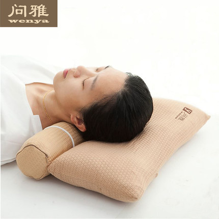 问雅 颈椎枕头护颈枕 成人劲椎枕夏季凉枕头决明子颈枕圆柱形枕芯