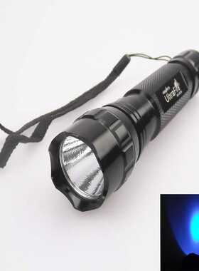 UltraFire 501B 3W 2芯365nm UV手电  荧光粉检测 票据检测 验钞
