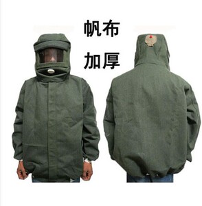 防护喷砂服油漆帽打砂帆布衣喷漆服打沙衣服喷沙服喷砂帽
