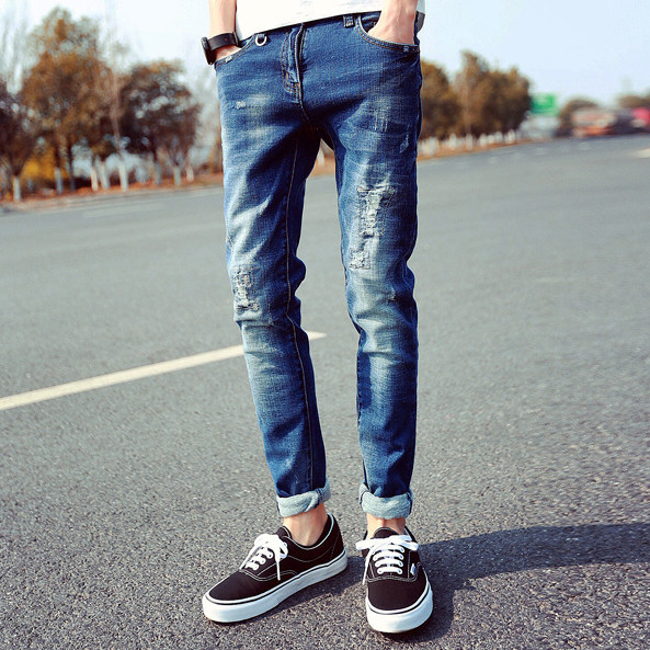 Jeans pour adolescent pieds Slim pour Quatre saisons - Ref 1462988 Image 1