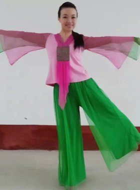 红草莞儿广场舞服装2015年新款 杨艺舞蹈服 格格莲花34502 44502