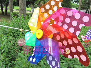 七彩圆点风车串旗户外串式风车幼儿园装饰活动策划婚礼拉花