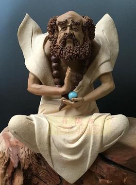 石湾公仔书房风水达摩礼佛工艺品