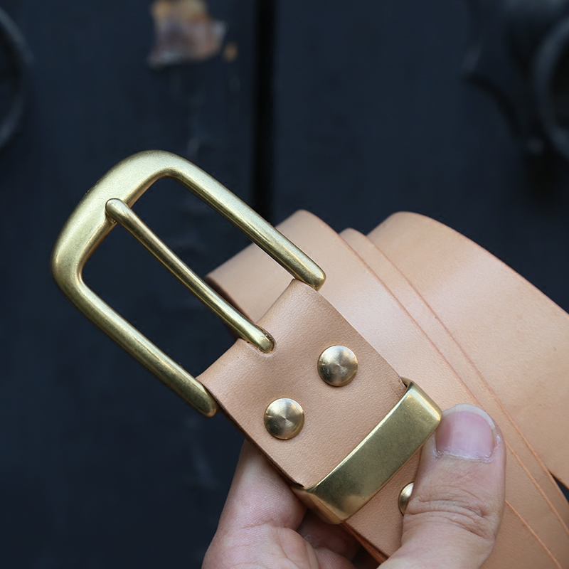 頭層牛皮針扣腰帶男手工植鞣革青年複古簡約純黃銅頭原色真皮皮帶在類目 服飾配件/皮帶/帽子/圍巾, 腰帶/皮帶/腰鏈中 - 來自Buy2taobao.com提供專業的淘寶代購服務