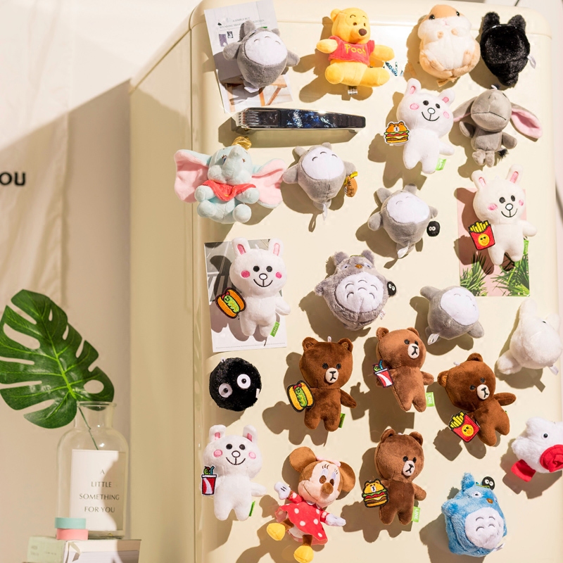 JAPANESE CARTOON ANIME PLUSH TOY REFRIGERATOR STICKERS CREATIVE REFRIGERATOR DOOR ANTI-COLLISION MAGNETIC STICKERS PERSONALIZED PENDANT JEWELRY