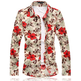 加大男长袖花衬衫高弹力男衬衫货号669p65红色平铺,男装衬衫,星座1203,四季星座 加大男长袖花衬衫高弹力男衬衫货号669p65红色平铺,男装衬衫,星座1203,四季星座