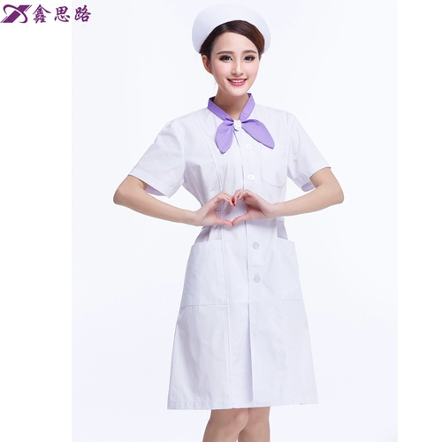 鑫思路 Летний тонкий лонгслив для работы, пуховик, униформа медсестры, короткий рукав, для салонов красоты