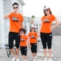 Cha mẹ mặc con mùa hè 2019 mới gia đình thủy triều ba áo ba mẹ và con gái thời trang tây kiểu áo thun thể thao - Trang phục dành cho cha mẹ và con áo form rộng cho cả gia đình