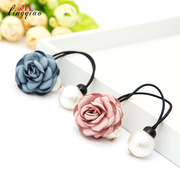 Smart string organza butterflies first rope string handmade hair accessories Korean Pearl rose tiara