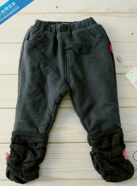 【4折】阳光鼠女童冬装童装夹棉休闲长裤 特价双层保暖裤80/110码