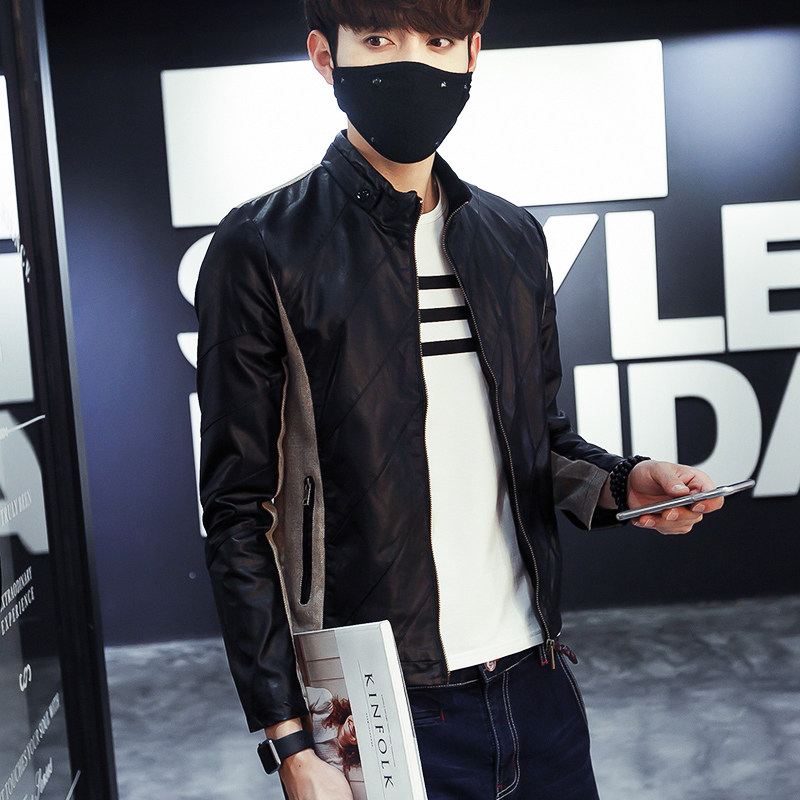 Jacket men 2019 Spring new pattern Stand collar Self cultivation Motorcycle suit Chaopai Thin section man Jacket pu Leather jackets menin the Men's clothing, Leather clothing  category - from Buy2taobao.com to provide professional Taobao agent buy service